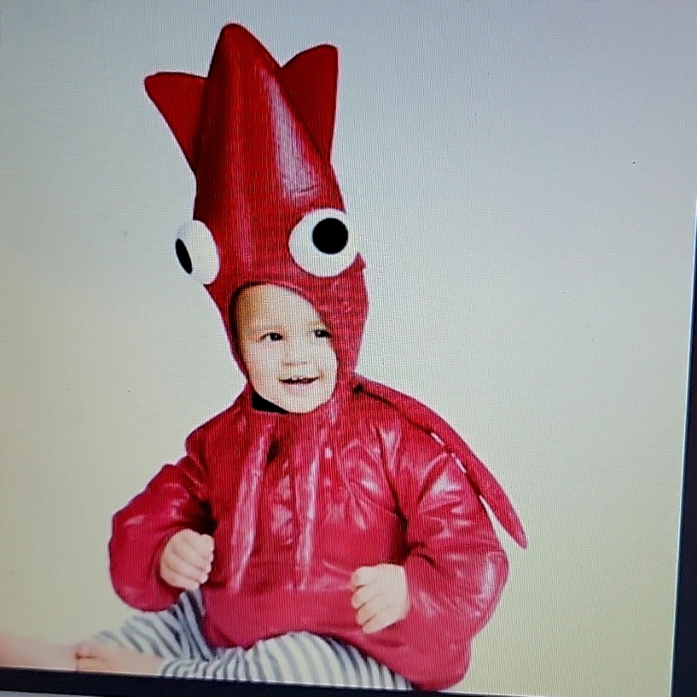 Hyde and Eek Boutique red squid costume white bug eyes padded elastic hem NEW…